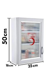 Resim PANJI Ecza Dolabı İçi Dolu İlk Yardım İçerikli PVC 50x35x16 CM 159 