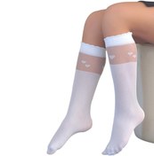 Resim Daymod Sevgi Çocuk Dizaltı Çorap Beyaz 