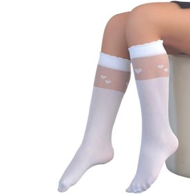 Resim Daymod Sevgi Çocuk Dizaltı Çorap Beyaz 