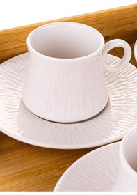 Resim Bambum Lara Porselen Fincan Takımı Seti 6 Kişilik 12 Parça beyaz 