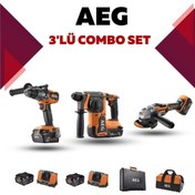 Resim AEG BBS-BEW-BBH-1 Akülü Kombo 3'Lü Set Kömürsüz 