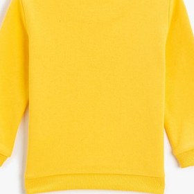 Resim Erkek Bebek Yazı Baskılı Bisiklet Yaka Sweatshirt Pamuklu 