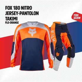 Resim Fox Turuncu Mavi Jersey Pantolon Takımı 