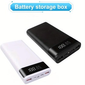 Resim 4x18650 Pil Depolama Kutusu - Taşınabilir Güç Bankası Kılıfı, for iPhone ve Xiaomi için Çoklu USB Portları, Dijital Ekran, PVC Malzeme, Şarj Edilmemiş, Şarj Çözümü|Kompakt Güç Bankası|PvC Pil Kılıfı, Pil Depolama Kutusu 