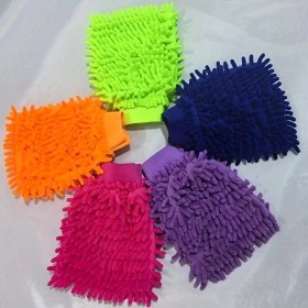 Resim Trendooze Turcoshop11 2'li Paket Turuncu Süper Mikrofiber Eldiven, Çiziksiz Temizleme 
