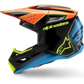 Resim Alpinestars Sm3 Youth Fray Off-Road Çocuk Genç Motosiklet Kaskı Siyah Mavi Oranj 