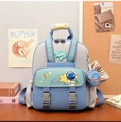 Resim Turcoshop11 Mavi Okula Dönüş Yeni Karikatür Tavşan Astronot Anaokul Çocuk Sırt Çantası Mavi 