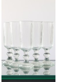 Resim 6 Adet Kristal Ayaklı Kahve Yanı Su Ve Meşrubat Bardağı 