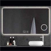 Resim 65X90 cm Makyaj Aynalı Dokunmatik Tuşlu Buğu Yapmayan Ledli Banyo Aynası 