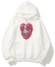 Resim Trendiz Kalp Unisex Sweatshirt Hoodie Beyaz 