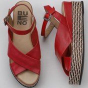 Resim Bueno Shoes Kırmızı Deri Kadın Dolgu Topuklu Espadril Sandalet 01wq5901 