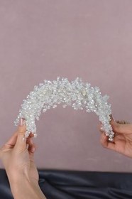 Resim Limelia Barbara Kristal Boncuklu Gelin Saç Aksesuarı – Çamaşır Sepeti – Çamaşır Sepeti, Krem 