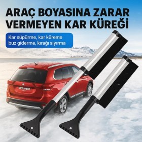Resim Coofbe 65CM Teleskopic 2in1 Araç Kar Fırçası Oto Ön Cam Buz Kazıyıcı Araç Kar Fırçası ve Buz Kazıyıcı 