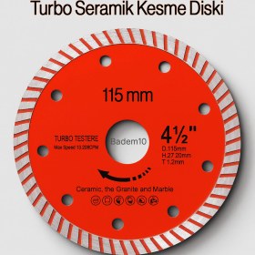 Resim 115 mm 4.5 Inç Turbo Elmas Testere Turbo Kesim Kesici Çapaksız Hassas Seramik Mermer Granit Diski 