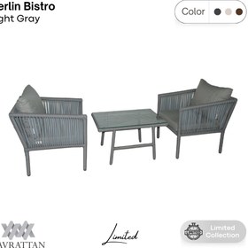 Resim Berlin Bistro Oturma Takımı - Açık Gri 