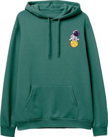 Resim Astro-5 Baskılı Yeşil Hoodie 