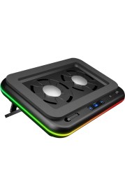 Resim Rampage S55 Angel Siyah 5 Mod Rgb 120*120MM 2 Fanlı 14-17 LED Ekranlı Notebook Soğutucu Stand 