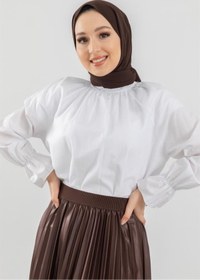 Resim CNG MODA Kolu Büzgülü Tesettür Gömlek 