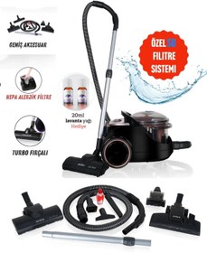 Resim Arnica 2400w Yüksek Çekim Gücü Hepa13+ Su Filitreli Antialerjik Toz Vermez Sulu Elektrik Süpürge 