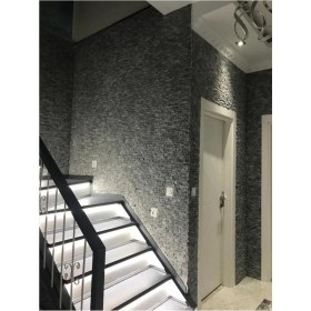 Resim Mermer Füme Traverten Patlatma Doğal Taş Duvar kaplama 