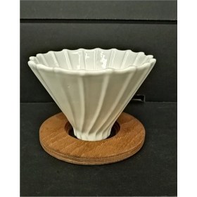 Resim Feyza Design Beyaz Ahşap Stantlı V60 Dripper ile Kahve Deneyimini Zenginleştir 