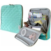 Resim Willowhaven Yeşil 9 Cep Çift Fermuarlı Çok Amaçlı Ayaklı Makyaj Kalem Çantası 