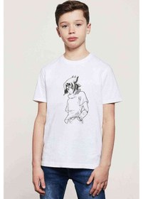 Resim Anime Naruto Baskılı Unisex Çocuk Beyaz T-Shirt (534788624) 
