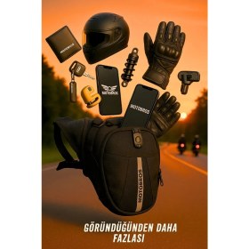 Resim Motobros Premium Su Geçirmez Özel Motosiklet Bacak Çantası 