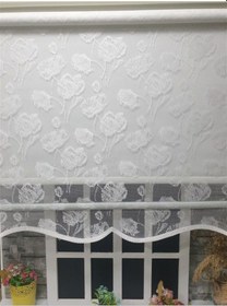 Resim Storburada Çift Mekanizmalı Kirli Beyaz Tül Perde Ve Ekru Stor Perde Stb1093 Beyaz 