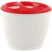 Resim fafatara Beyaz Kırmızı 5 Bölmeli Diş Macunu İçin Özel Bölmeli Balık Sırtı Desenli Diş Fırçalık 