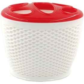 Resim fafatara Beyaz Kırmızı 5 Bölmeli Diş Macunu İçin Özel Bölmeli Balık Sırtı Desenli Diş Fırçalık 