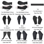 Resim Tesla Orta Konsol Yan Tekme Önleyici Koruyucu Ped İçin, Stil: 2024 Model 3 Sürücü Yolcu İç Yan Deri İçin 