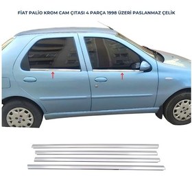 Resim Ebal Otomotiv Fiat Palio Krom Cam Çıtası 4 prç. 1998 Üzeri P. Çelik 