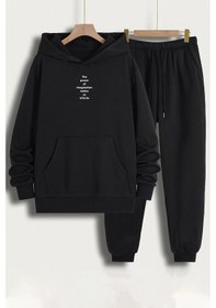 Resim Unisex The Power Baskılı Eşofman Takımı Siyah 