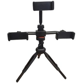 Resim 3 Pozisyonlu Yükseklik Ayarlı Tripod Siyah Telefon Tutucu 