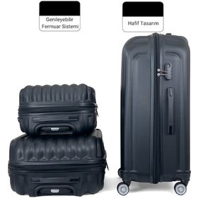 Resim Gusto Abs Körüklü Valiz, Orta Boy Siyah 