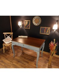 Resim Wooding-Mobilya Wooding 120 Cm Çekmeceli Masif Gri Ceviz Çalışma Masası 