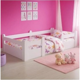 Resim Tulip Life Montessori Karyola Beyaz (90 x 190 Cm) Yatak Uyumlu Çocuk Yatağı 203 