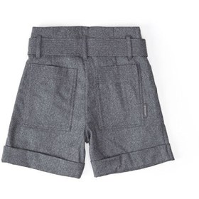 Resim Gri Beli Kuşaklı Unisex Çocuk Yün Pantolon 