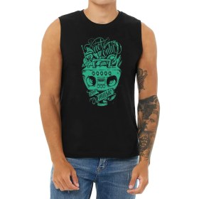 Resim Bluu Music Tank Top Kolsuz Sporcu Tshirt 