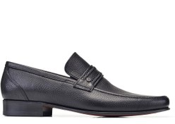 Resim Siyah Klasik Loafer Kösele Erkek Ayakkabı -7009- 