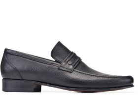 Resim Siyah Klasik Loafer Kösele Erkek Ayakkabı -7009- 