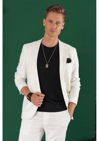 Resim Efor C 643 Slim Fit Ekru Spor Ceket Ekru 