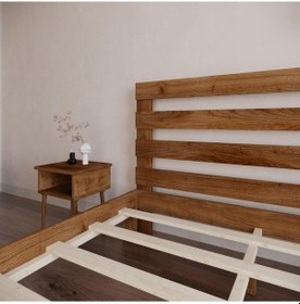 Resim Urban New Model Ceviz Renk Çam Ahşap Karyola-60 120 x 200 