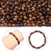 Resim 500/250 adet Kahve Kahverengi Oval Ahşap Boncuklar 6*8mm, Bilezikler ve Kolyeler için DIY Boncuk Çeşitleri, Giysi Süslemeleri 