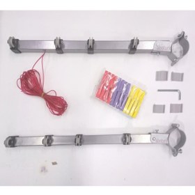 Resim abnturk Yuvarlak Küpeşte Demirine Monte Balkon Tipi 8 Gezer Makaralı Kurutma Askısı 24 Mandal+20mt Ip Dahil 