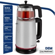 Resim Goldmaster Dem 2200 W Cam Demlikli Çay Makinesi ve Isıtıcı 