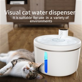 Resim Kediler için Akıllı Su Çeşmesi - Su Seviye Penceresi, Hareket Sensörlü, USB Şarj Edilebilir 4000mAh Pil ile Otomatik Kedi İçme Çeşmesi, Ultra Sessiz Akışlı, Büyük Kapasiteli 101oz/3L, Kablosuz Ev İçi Kedi Su Dispanseri, Kolay Temizlenir ve Bakım Yapılır 