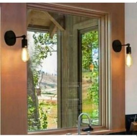Resim Mylights Retro Rustik Hareketli Aplik Mat Siyah 