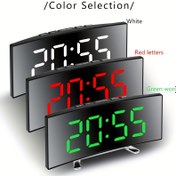 Resim Modern LED Ayna Saati - Esnek Ekran - Sessiz Dijital Alarm, Ayarlanabilir Parlaklık, USB veya Pil ile Çalışır, Pil Dahil Değil, ABS Malzeme - Ev Dekoru Seçeneği, Erkek Arkadaş Kız Arkadaş için Doğum Günü Hediyesi, Tatil Hediyesi 